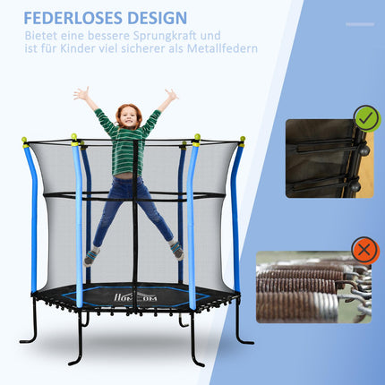 Children's 5.3ft Garden Trampoline, Safety Net, Up to 60kg