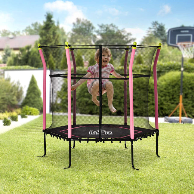 5.3ft Children's Garden Trampoline with Safety Net - up to 60kg