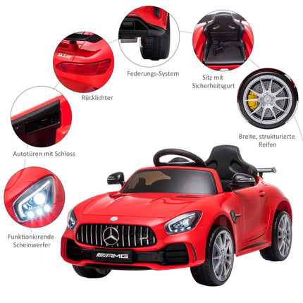 Electric ride-on car for children, music and light, red