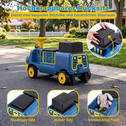 Children's 12V Electric Ride-On Car, Blue, 2 Seats & Motors