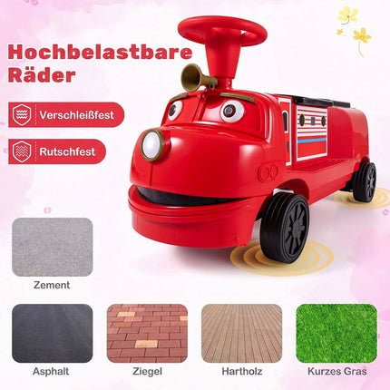 Children's 12V Electric Ride-On Car, Red, 2 Seats, Train Design