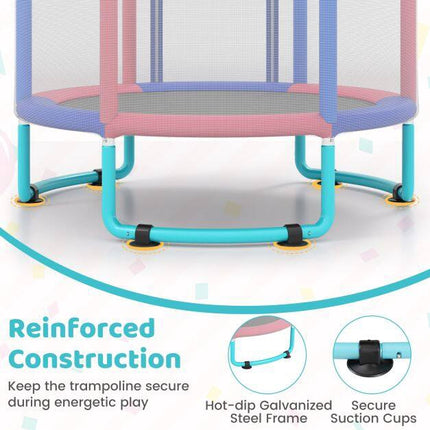 Children's 6-in-1 Trampoline with Safety Net, Blue