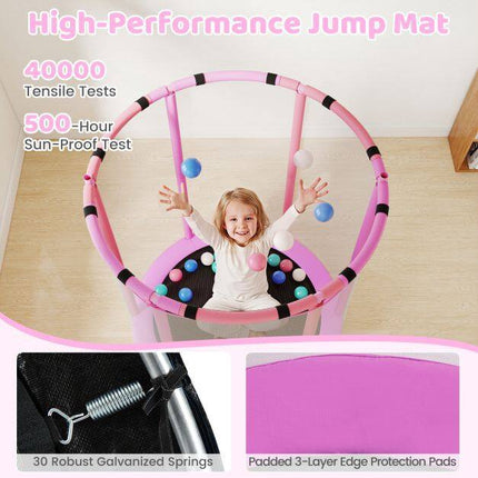 Children's 6-in-1 Trampoline with Safety Net, Purple