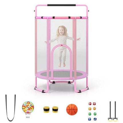 Children's 6-in-1 Trampoline with Safety Net, Purple