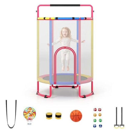 Children's 6-in-1 Trampoline with Safety Net and Swing