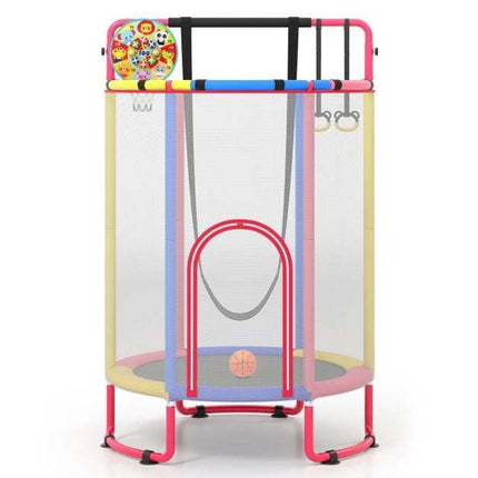 Children's 6-in-1 Trampoline with Safety Net and Swing