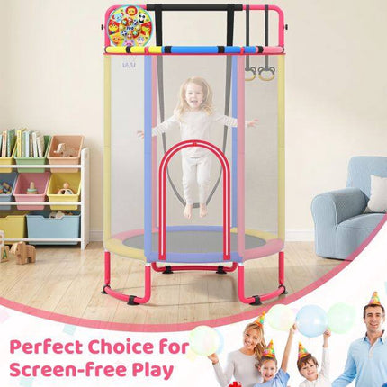 Children's 6-in-1 Trampoline with Safety Net and Swing