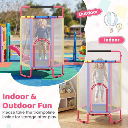Children's 6-in-1 Trampoline with Safety Net and Swing