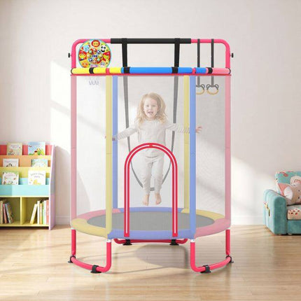 Children's 6-in-1 Trampoline with Swing & Gym Bar, Multicolour