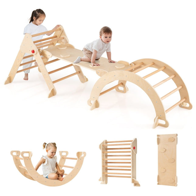 Children's 7-in-1 Climbing Set with Slide and Ramp