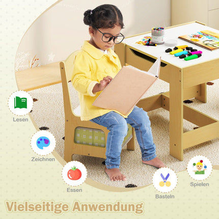 Children's Activity Table Set with Chairs, Green, MDF