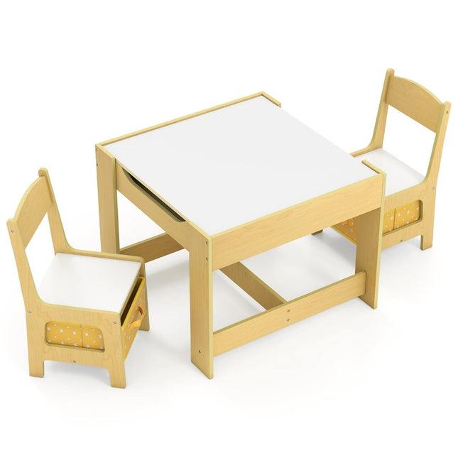 Children's Activity Table Set with Chairs, Yellow, Ages 3+