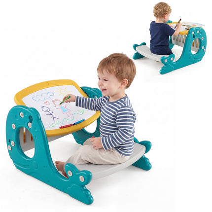 Children's Activity Table with Bench & Adjustable Easel