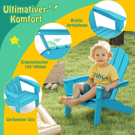 Children's Adirondack Chair, HDPE, Ergonomic Backrest