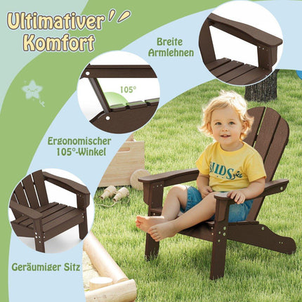 Children's Adirondack Chair, HDPE, Ergonomic Backrest