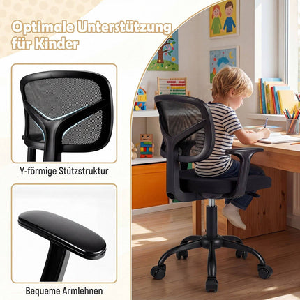 Children's Adjustable Desk Chair with Lumbar Support, Black