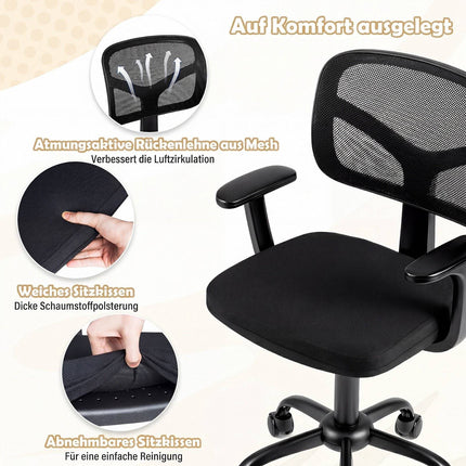 Children's Adjustable Desk Chair with Lumbar Support, Black