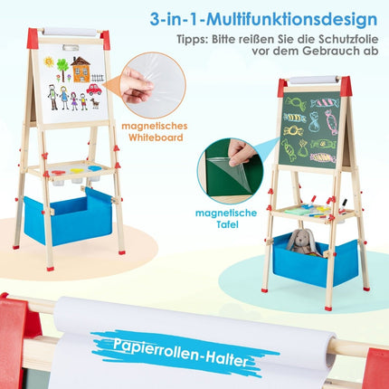 Children's Adjustable Easel with Magnetic Board & Whiteboard