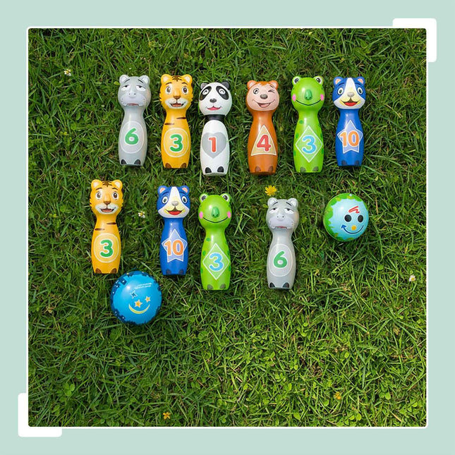 Children's Animal Bowling Set – 10 Pins, 2 Balls