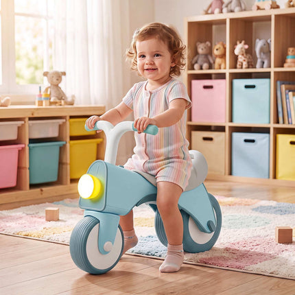 Children's Balance Bike, Blue, Lights & Music, Ages 2-5