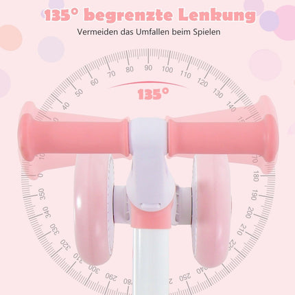 Children's Balance Bike with Adjustable Seat Height & Foldable Design Learning Balance Bike from 1 Years Pink