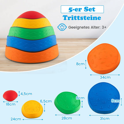 Children's Balance Stepping Stones, Non-Slip, 80kg Capacity
