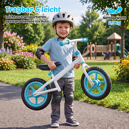 Children's Blue Balance Bike, Adjustable Handlebar, 20 kg Capacity