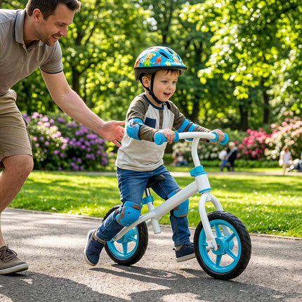 Children's Blue Balance Bike, Adjustable Handlebar, 20 kg Capacity