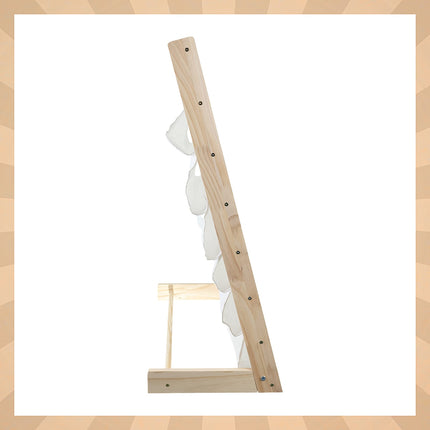 Children's Bookshelf, 6 Shelves, Wood & Fabric, 79x62.5x30 cm