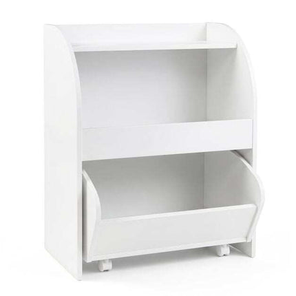 Children's Bookshelf with Drawer and Open Shelves, White