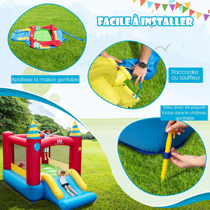 Children's Bouncy Castle with Slide & Blower, 190x260x205 cm