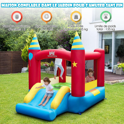 Children's Bouncy Castle with Slide & Blower, 190x260x205 cm