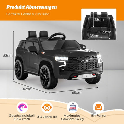 Children's Chevrolet electric car with 2.4G remote control & suspension & lights & music children's car black