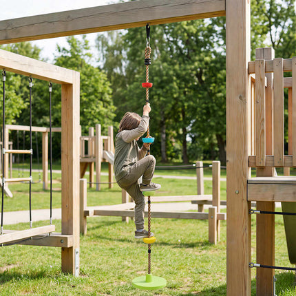 Children's Climbing Rope Set with Disc Swing and Foot Holds