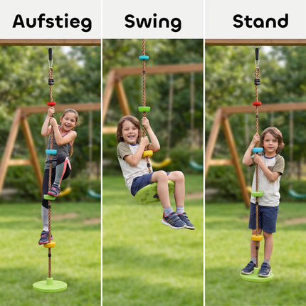 Children's Climbing Rope Set with Disc Swing and Foot Holds
