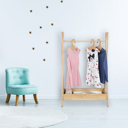 Children's Clothing Rack with Storage Shelf