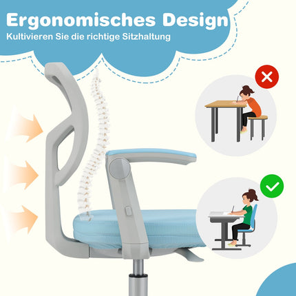 Children's Desk Chair, Adjustable Height 41-52 cm, Blue
