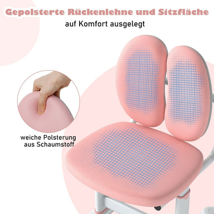 Children's Desk Chair, Adjustable Height, Pink