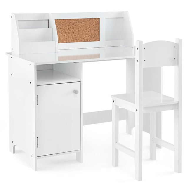 Children's Desk Set with Chair, Corkboard & Storage