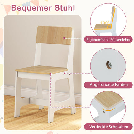Children's Desk and Chair Set with Storage Shelves