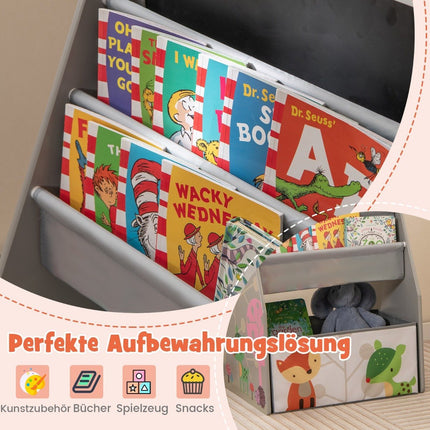 Children's Double-Sided Desk & Chair Set with Easel
