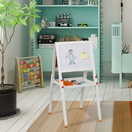 Children's Drawing Easel with Whiteboard & Chalkboard