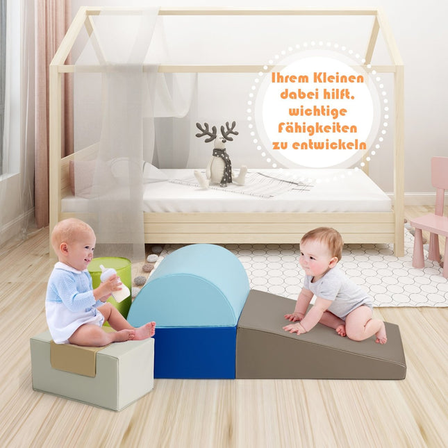 Children's Foam Building Blocks Set – 6 Pieces, Brown