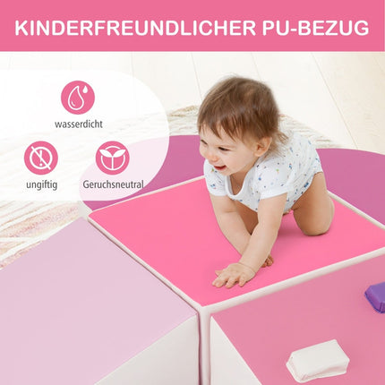 Zestaw dziecięcych klocków piankowych do wspinaczki - 6 elementów, różowy