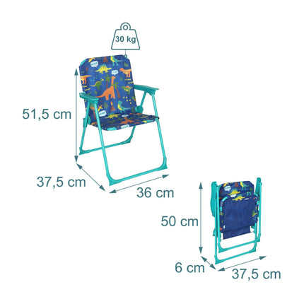 Children's Folding Camping Chair with Animal Motif