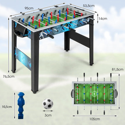 Children's Foosball Table with 2 Balls & 18 Players