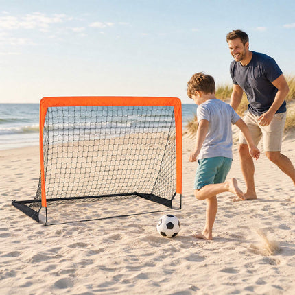 Children's Football Goals Set, 182x120 cm, Green, Foldable