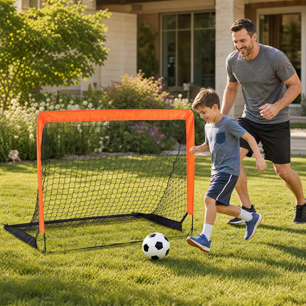 Children's Football Goals Set, 182x120 cm, Green, Foldable