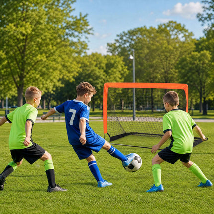 Children's Football Goals Set, 182x120 cm, Green, Foldable