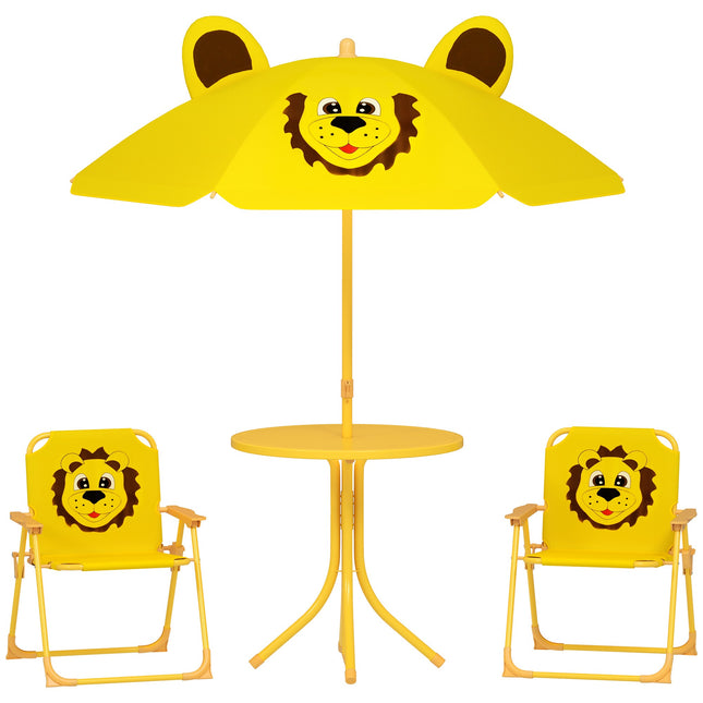 Children's Garden Furniture Set, Lion Design, Yellow